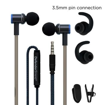 DefenderShield Airtube Headsets with 3.5mm connection